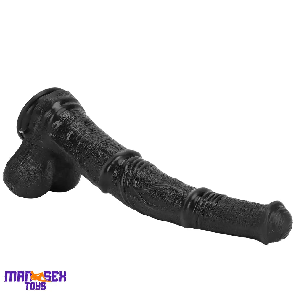 14.76in Extra Long Huge Black Soft Liquid Silicone Horse Cock Handy Dildo
