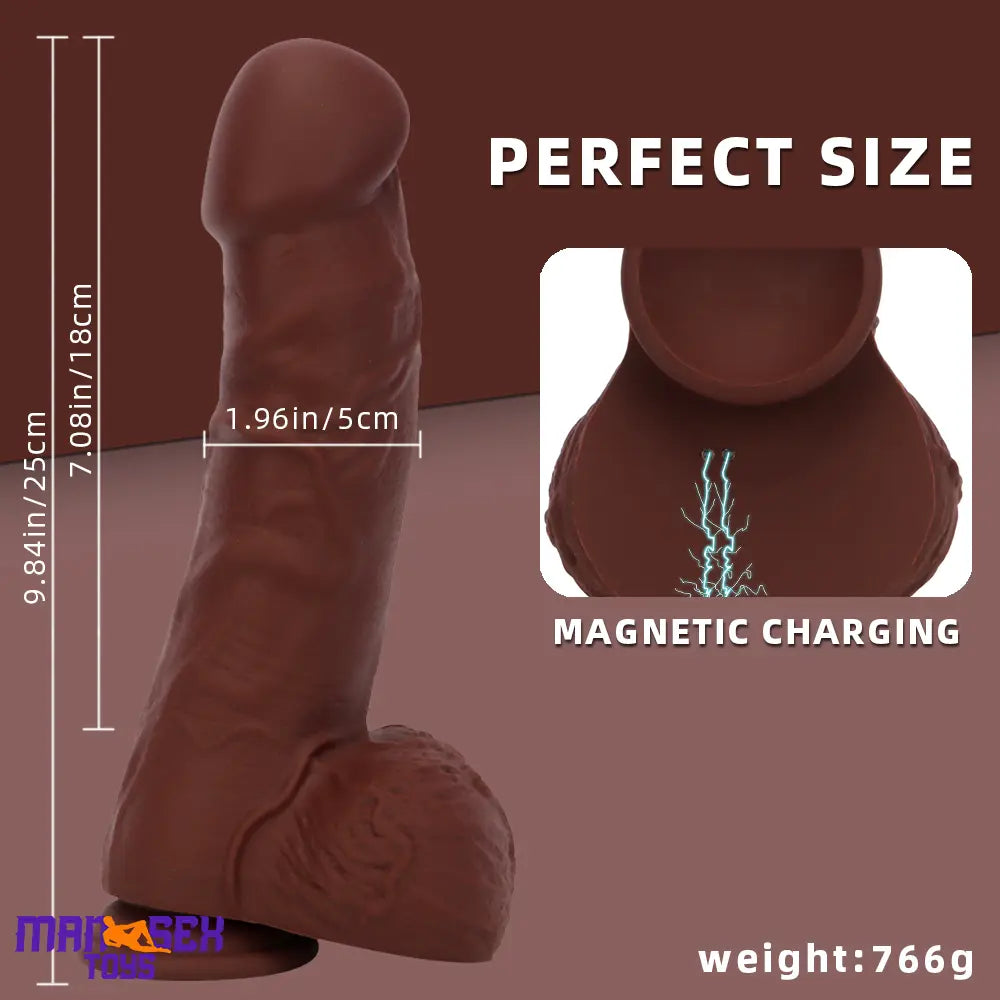 9.84in Realistic Remote Control Auto Heating Thrusting Vibrating Cock Dildo