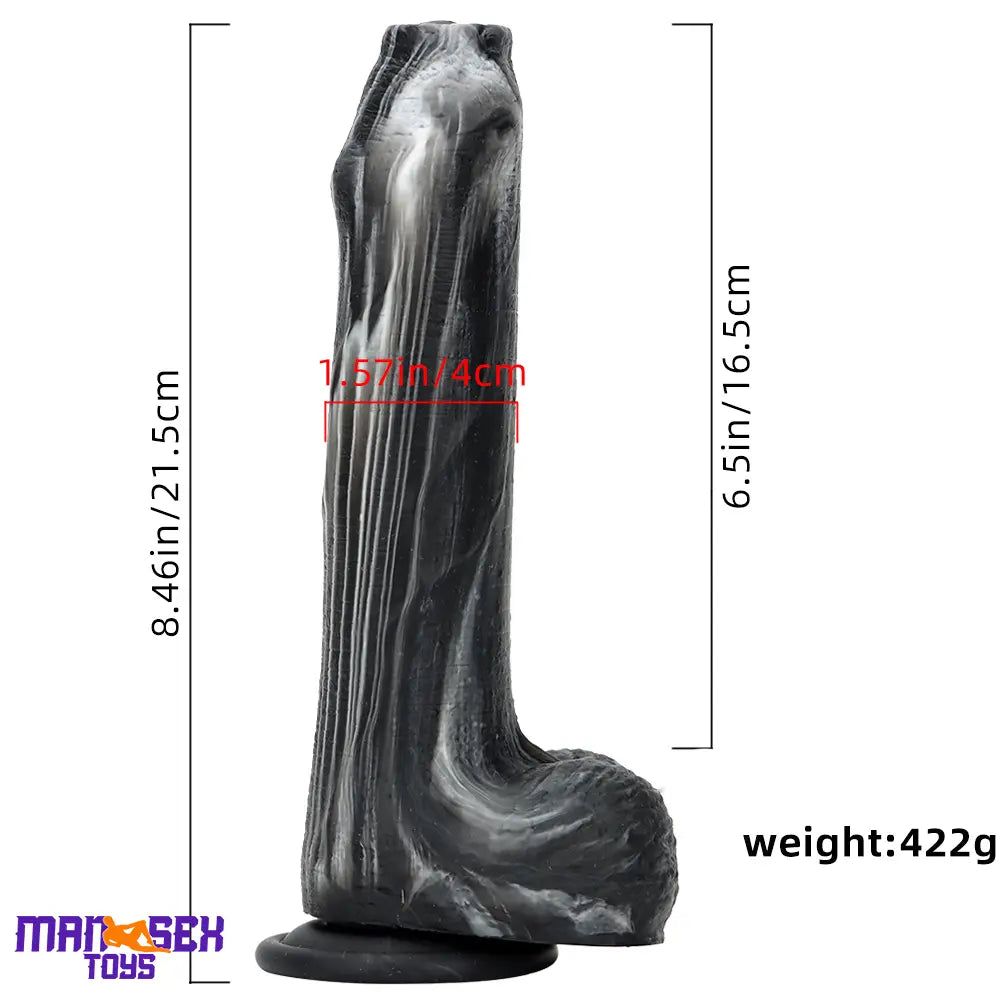 8.46in Large Uncut Silicone Soft Mixed Color Dildo For Women Sex Cock