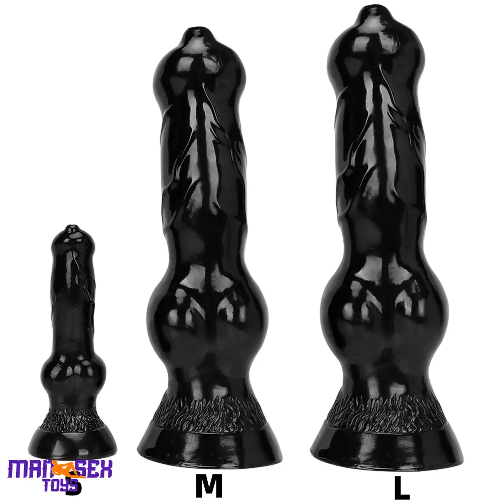 7.48in 14.17in 15.35in Big Black Thick Dog Penis Fantasy Animal Knot Dildo