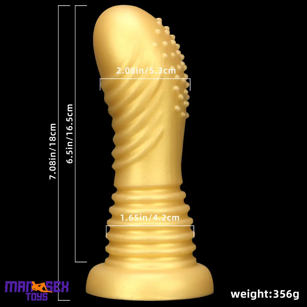 7.08in Premium Soft Liquid Silicone Thick Spiked Cock Fat Butt Plug Dildo
