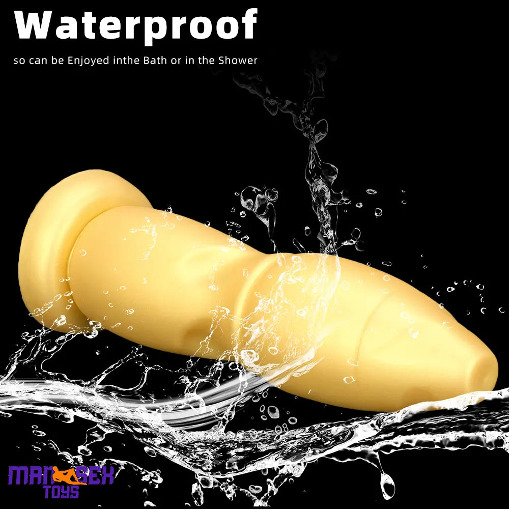 9.84in Gold Soft Liquid Big Silicone Butt Plug Dildo For Female Anal Sex Toy