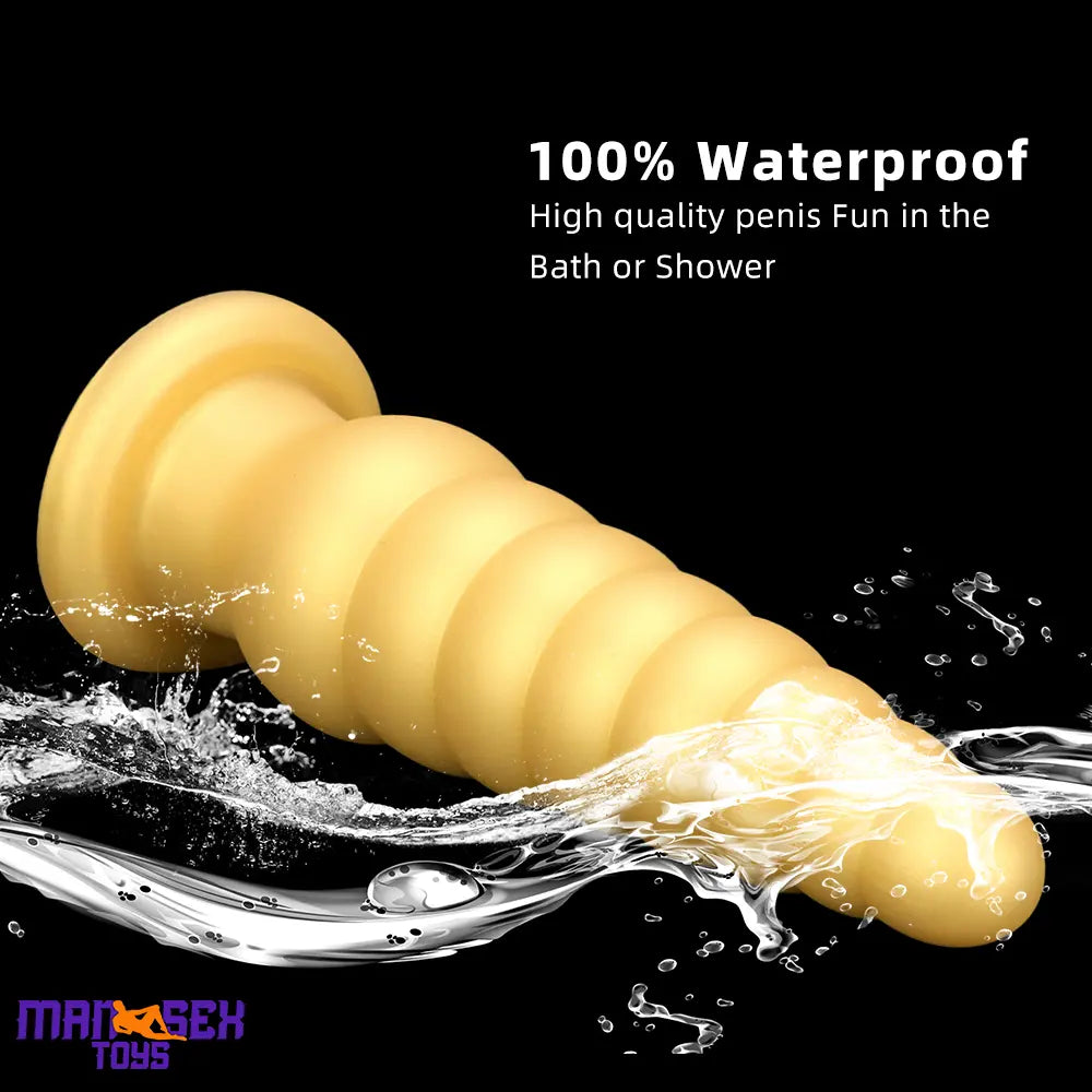 10.63in Soft Silicone Big Gold Butt Plug Dildo For Anal Expansion Orgasm