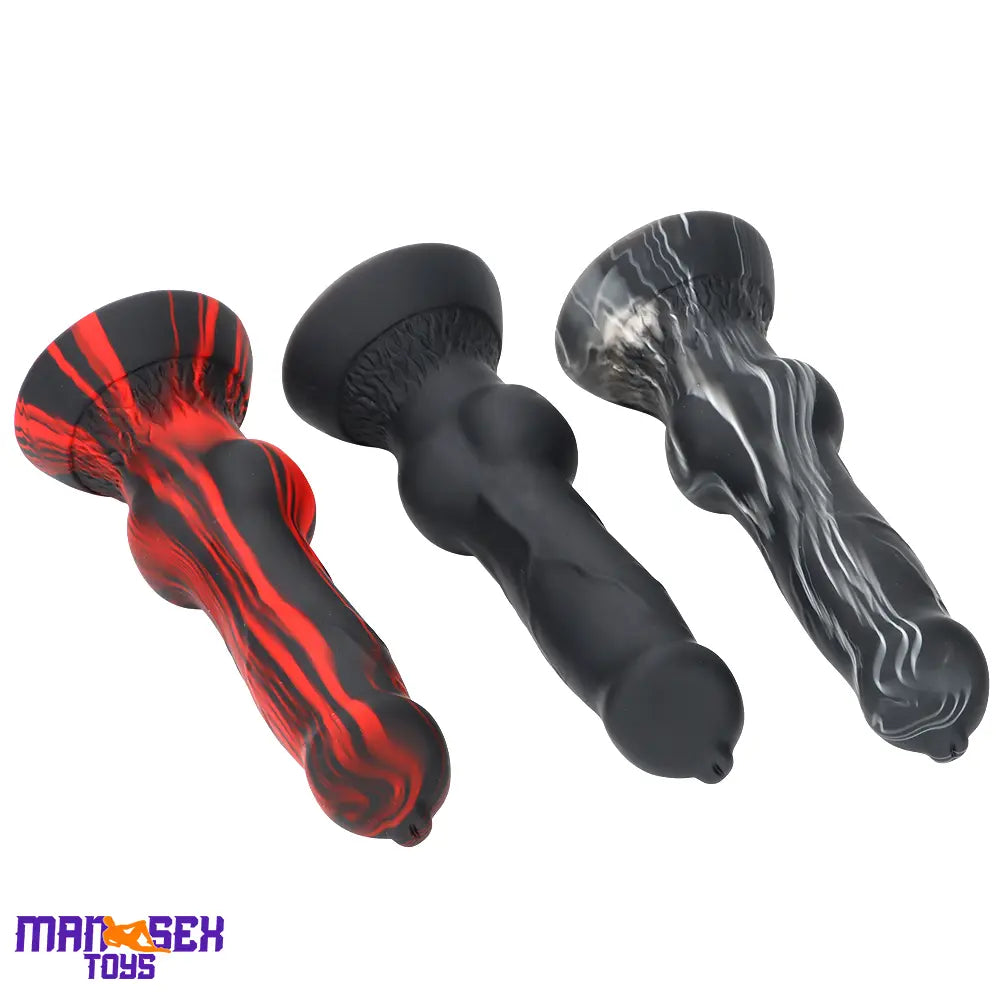 7.48in Silicone Soft Mixed Color Dog Cock Dildo For Sensory Sex Toy Orgasm