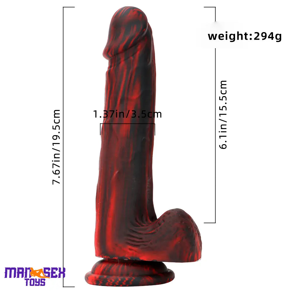 7.67in Premium Silicone Soft Mixed Color Dildo For Sensory Masturbation
