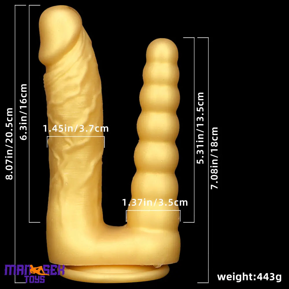 8.07in Silicone Big Soft Dildo Double Heads Dildo Butt Plug Love Cock Toy