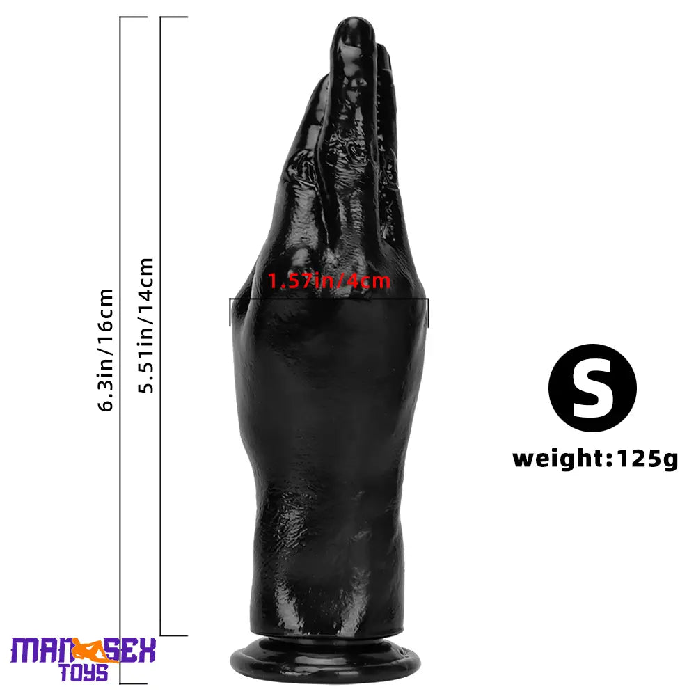 6.3in 8.66in 11.02in Women Using Big Black Thick Hands Fist Wide Dildo