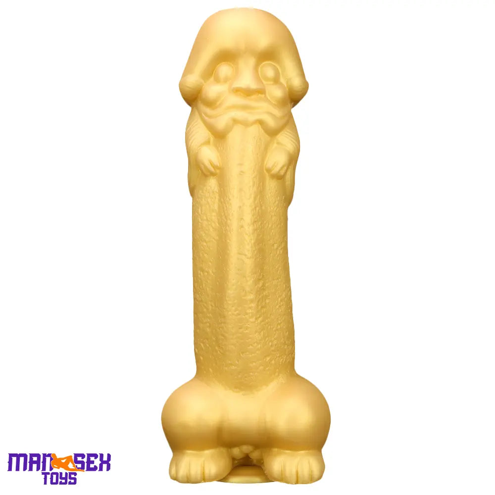 11.8in Liquid Large Soft Silicone Fantasy Thick Gold Anal Spiked Clit Dildo