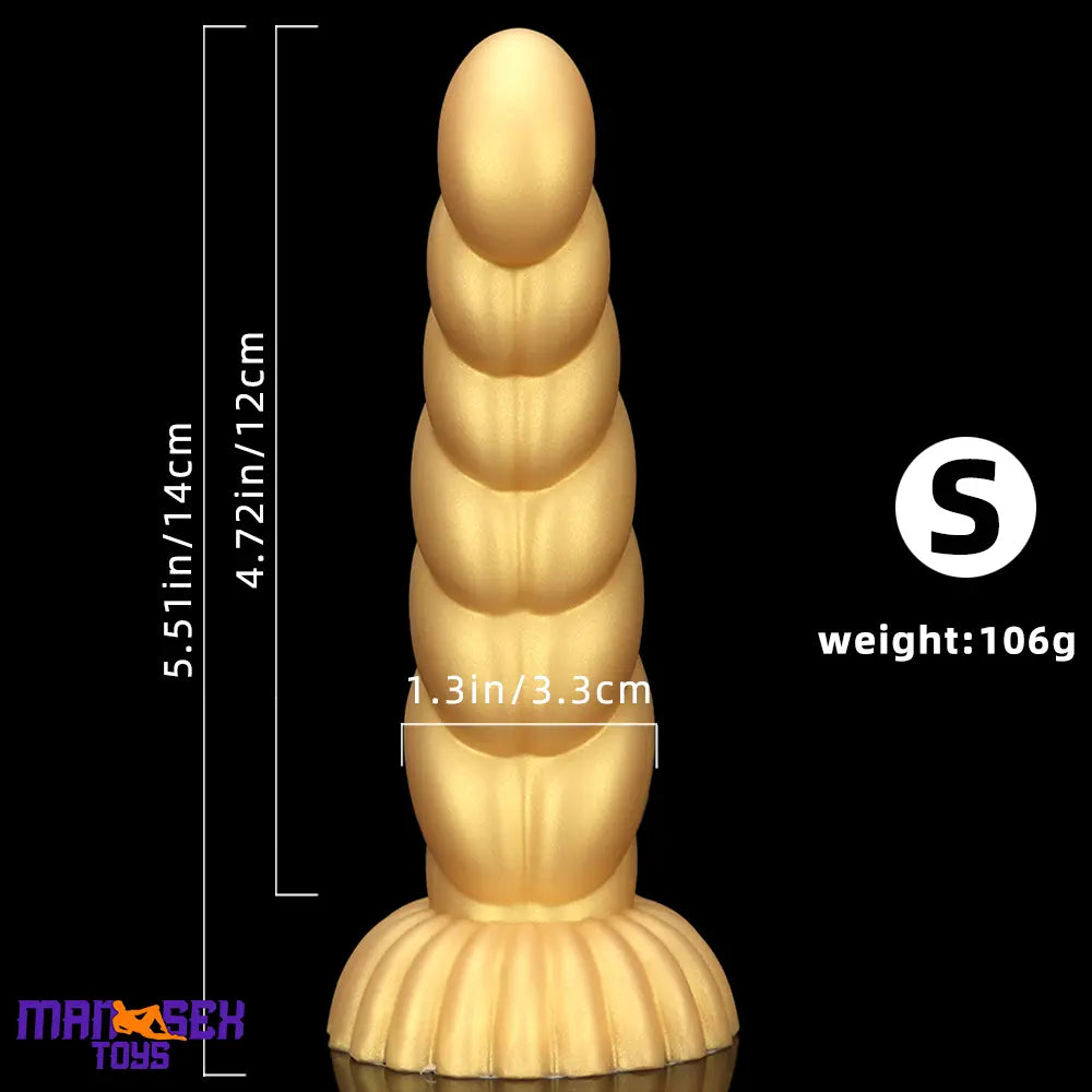 5.51in 7.87in 10.23in Gold Silicone Soft Fantasy Dildo For Anal Orgasm Cock