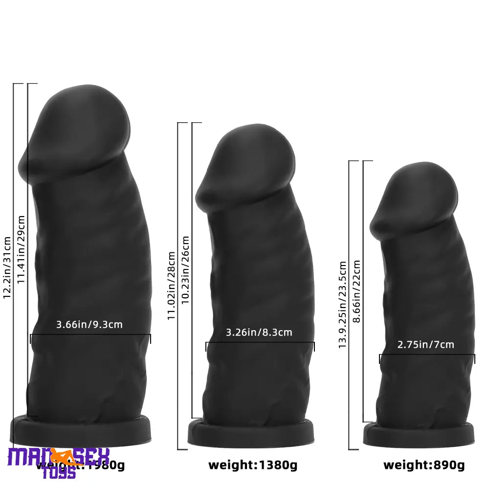 9.25in 11.02in 12.2in Super Big Silicone Soft Mushroom Head Durable Dildo