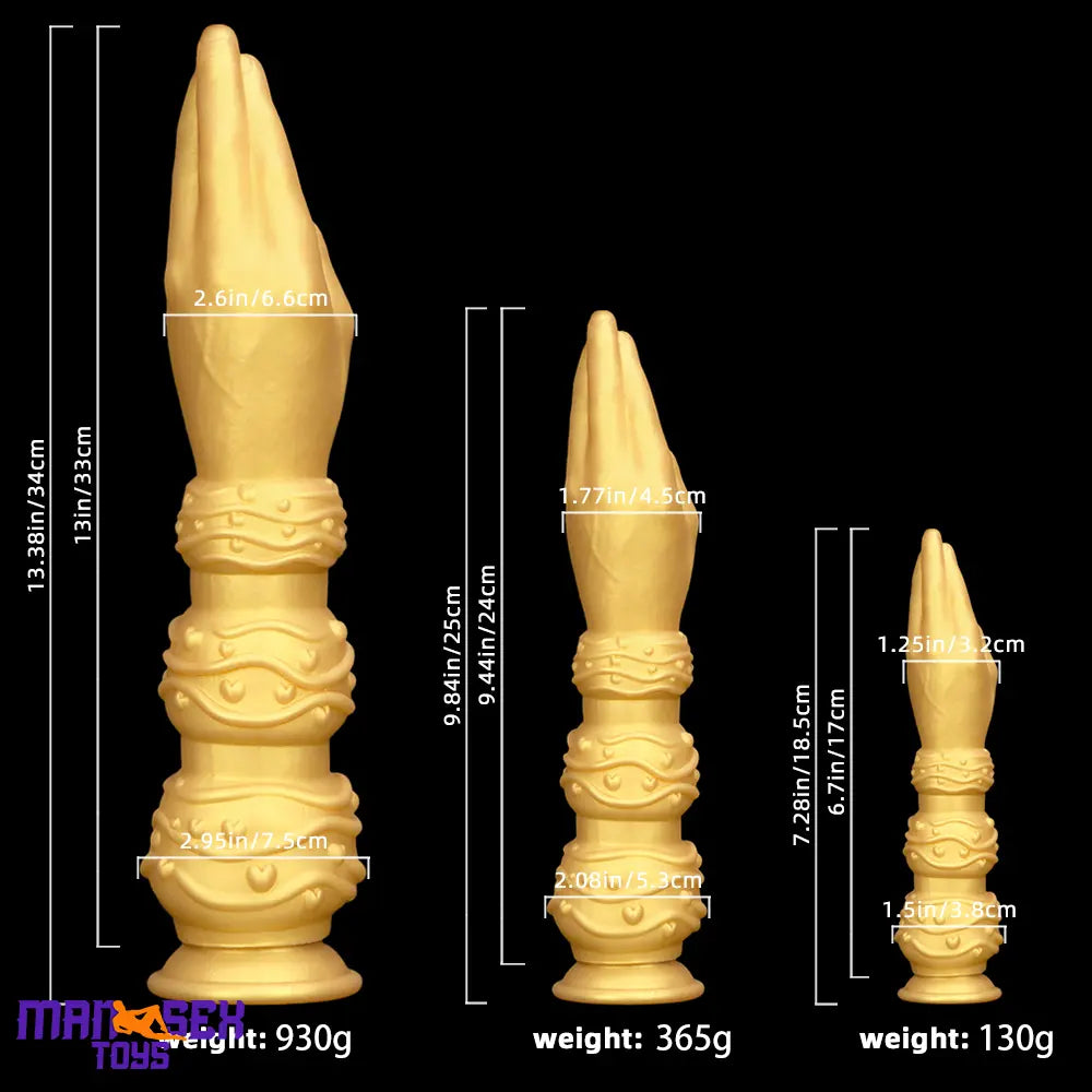 7.28in 9.84in 13.38in Premium Silicone Soft Fist Hands Big Durable Dildo