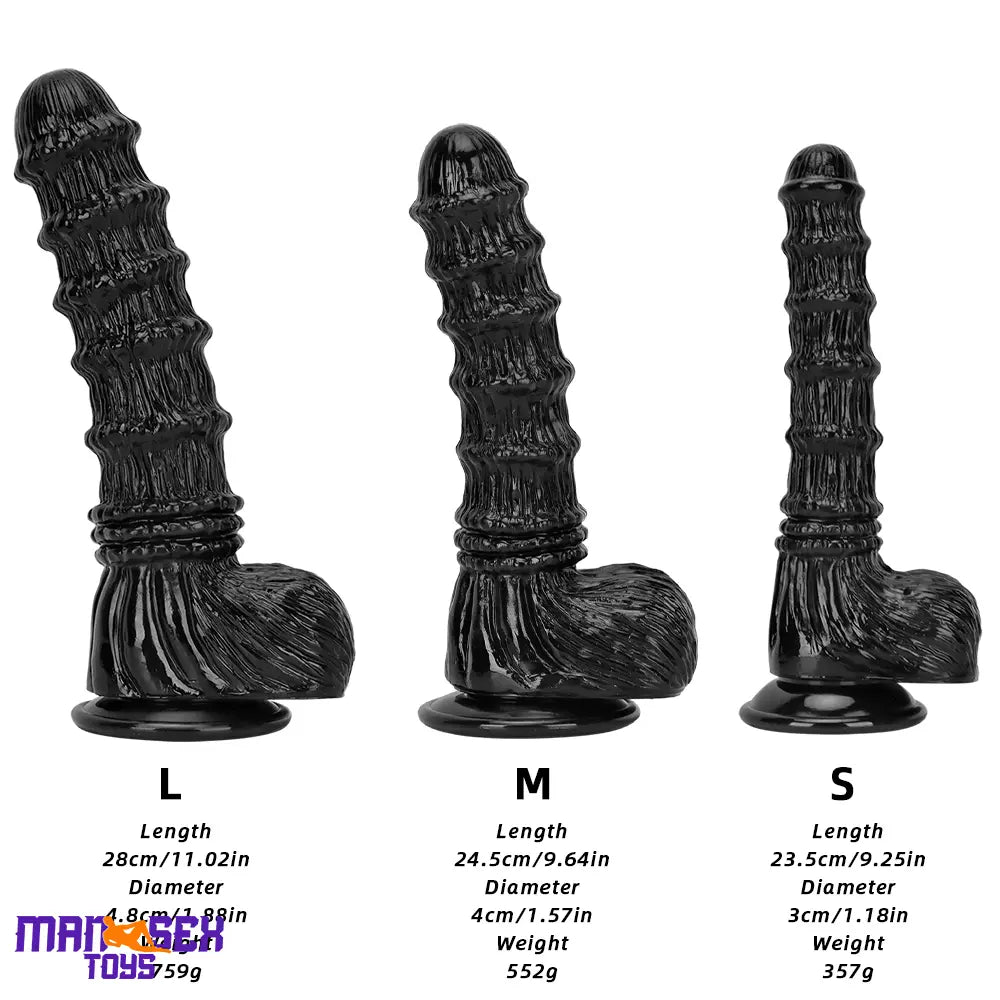 9.25in 9.64in 11.02in Big Thick Black Dildo BDSM Horse Penis Cock Toy