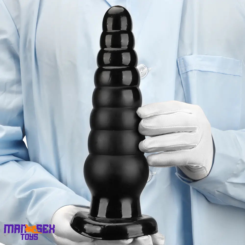 10.63in Realistic Big Silicone Black Dildo Butt Plug For Clit Cock Expansion
