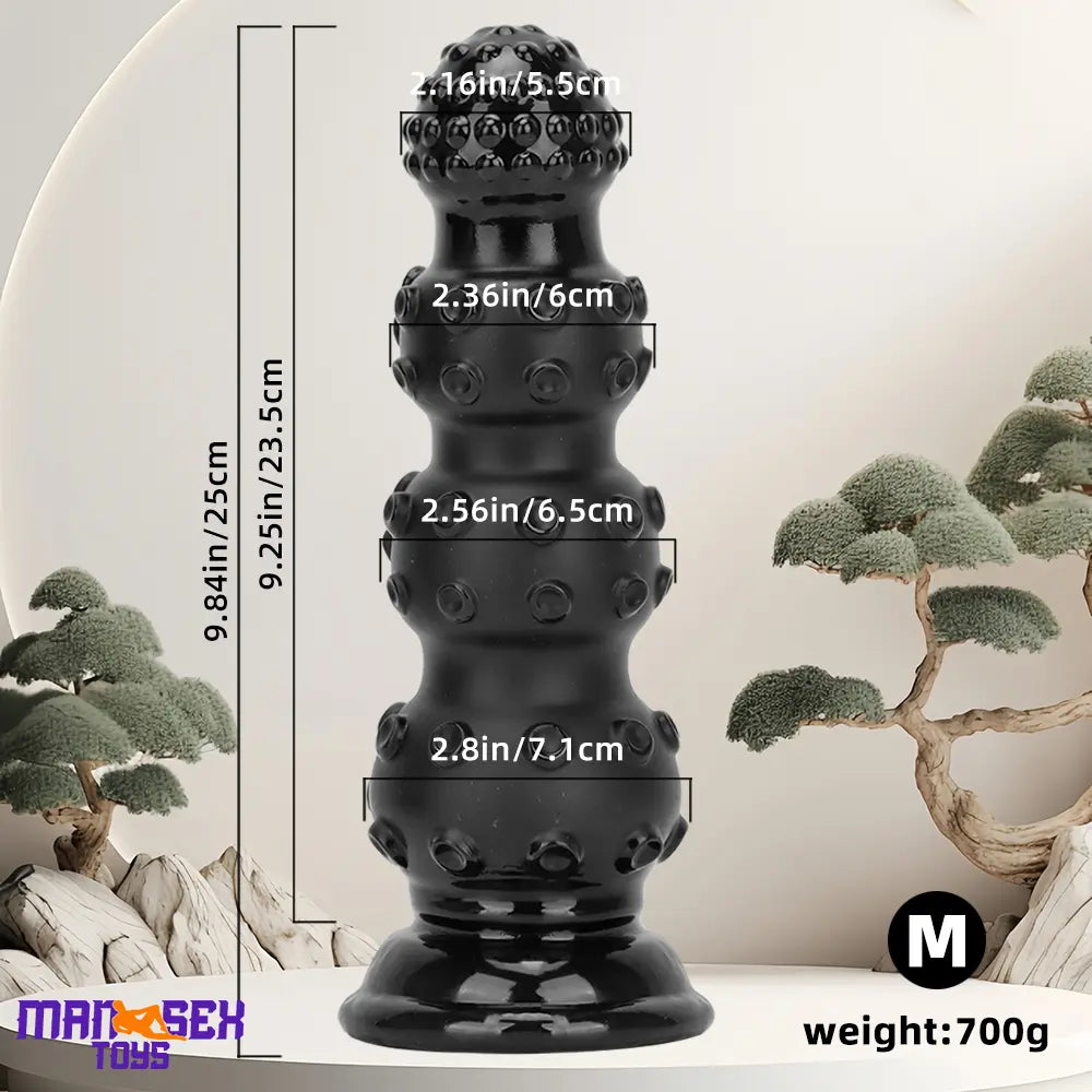 6.7in 9.84in 13.38in Super Black Animal Octopus Cock Dildo Butt Plug