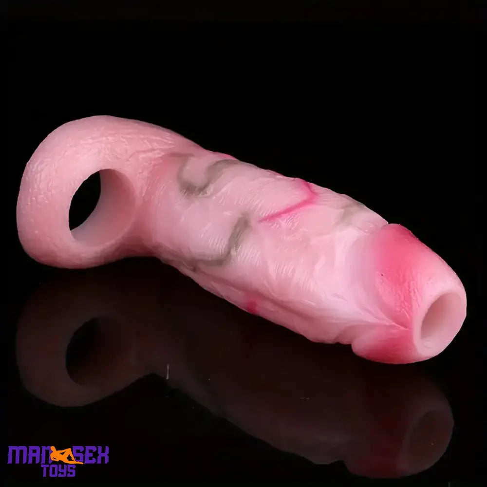 5.31in Silicone Soft Cock Ring Dildo Sleeve Flexible Penis Extender For Orgasm