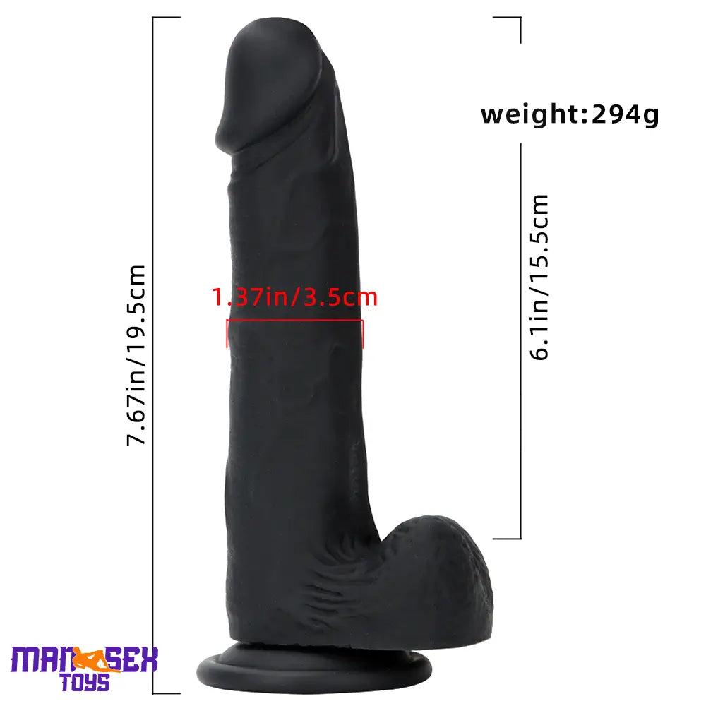 7.67in Premium Silicone Soft Mixed Color Dildo For Sensory Masturbation