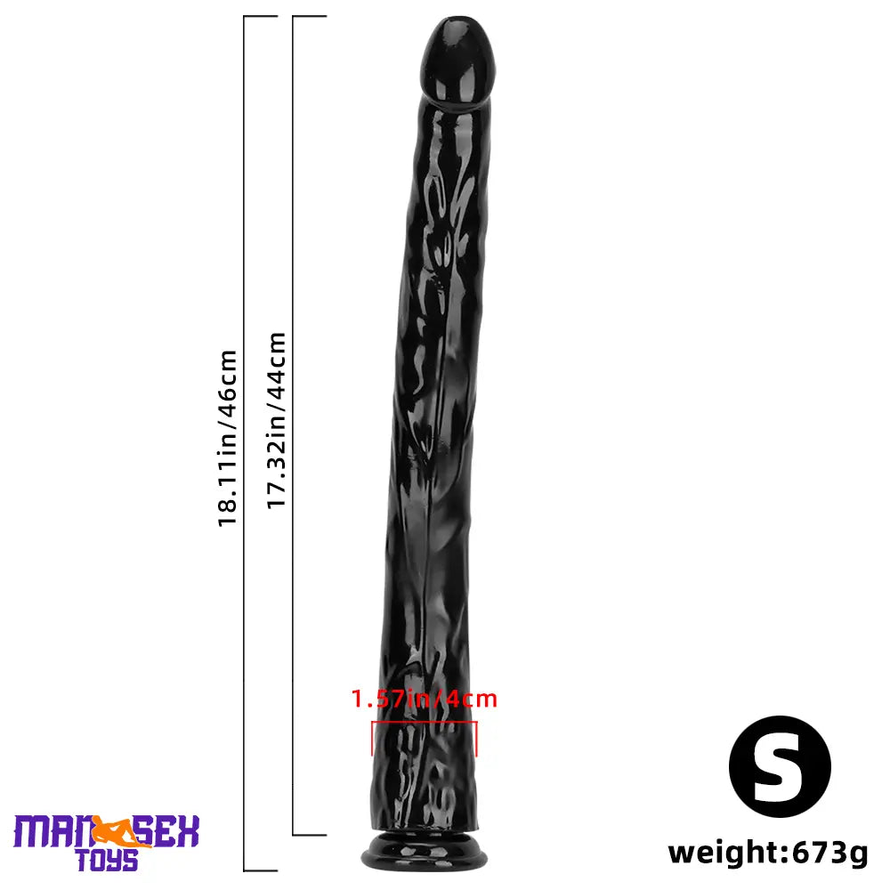 18.11in 22.83in Super Big Long Black Dildo BDSM Sex Toy Suction Cup Base