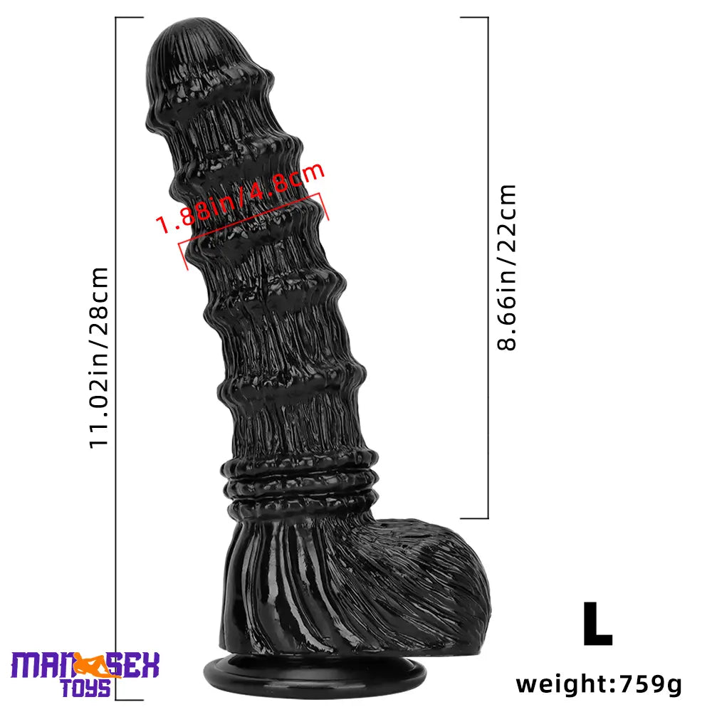 9.25in 9.64in 11.02in Big Thick Black Dildo BDSM Horse Penis Cock Toy