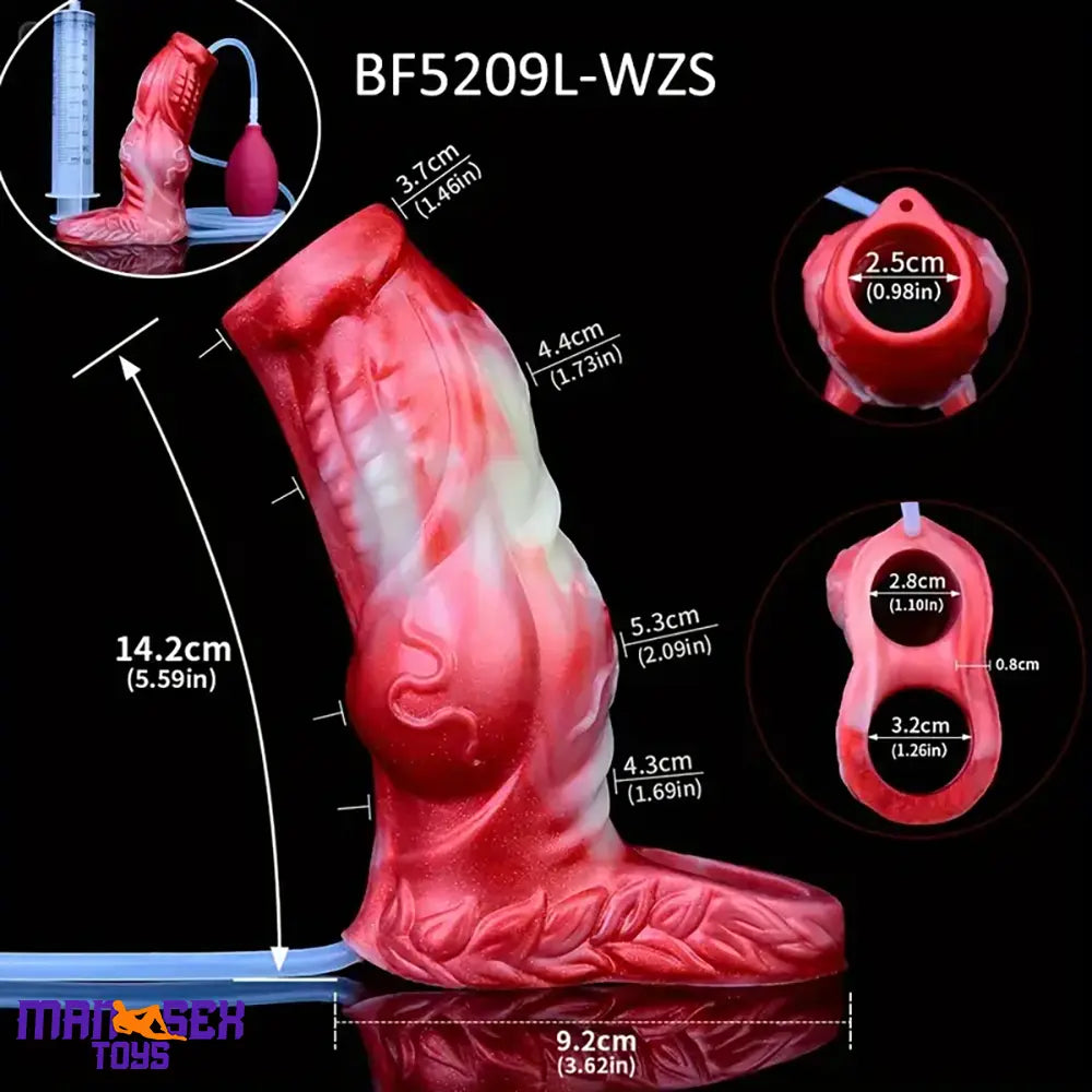 4.8in 5.59in Soft Liquid Silicone Monster Cock Ring Dildo Sleeve For Delay