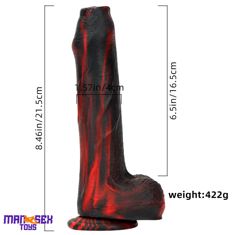 8.46in Large Uncut Silicone Soft Mixed Color Dildo For Women Sex Cock