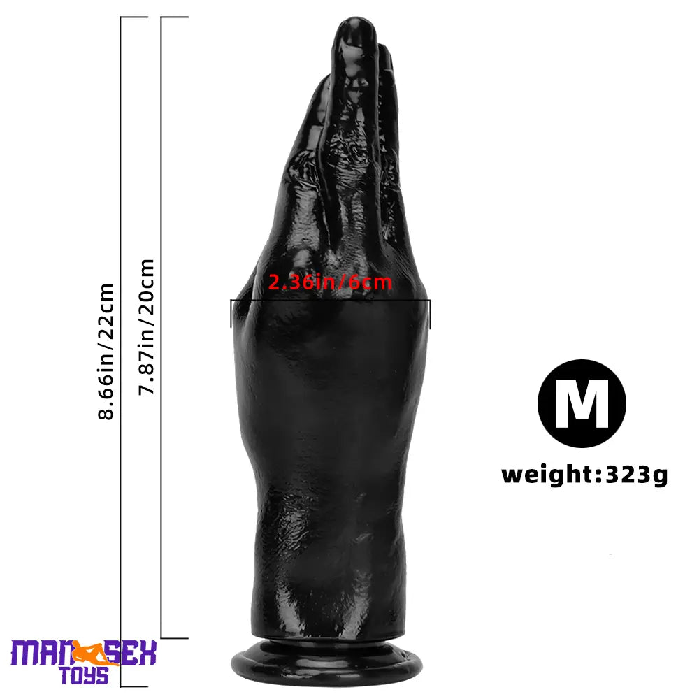 6.3in 8.66in 11.02in Women Using Big Black Thick Hands Fist Wide Dildo