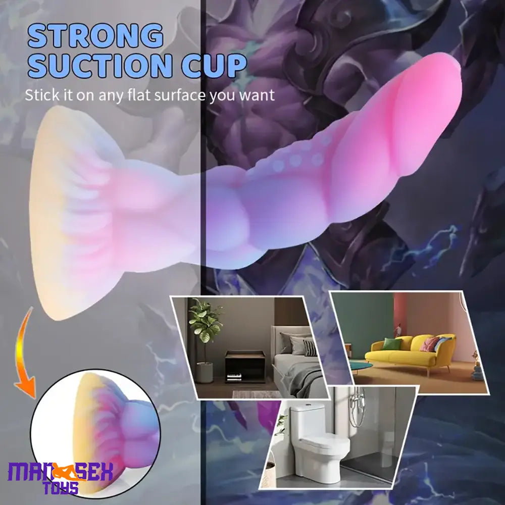 8.14in Flexible Silicone Soft Big Dildo Luminous Monster Durable Sex Toy