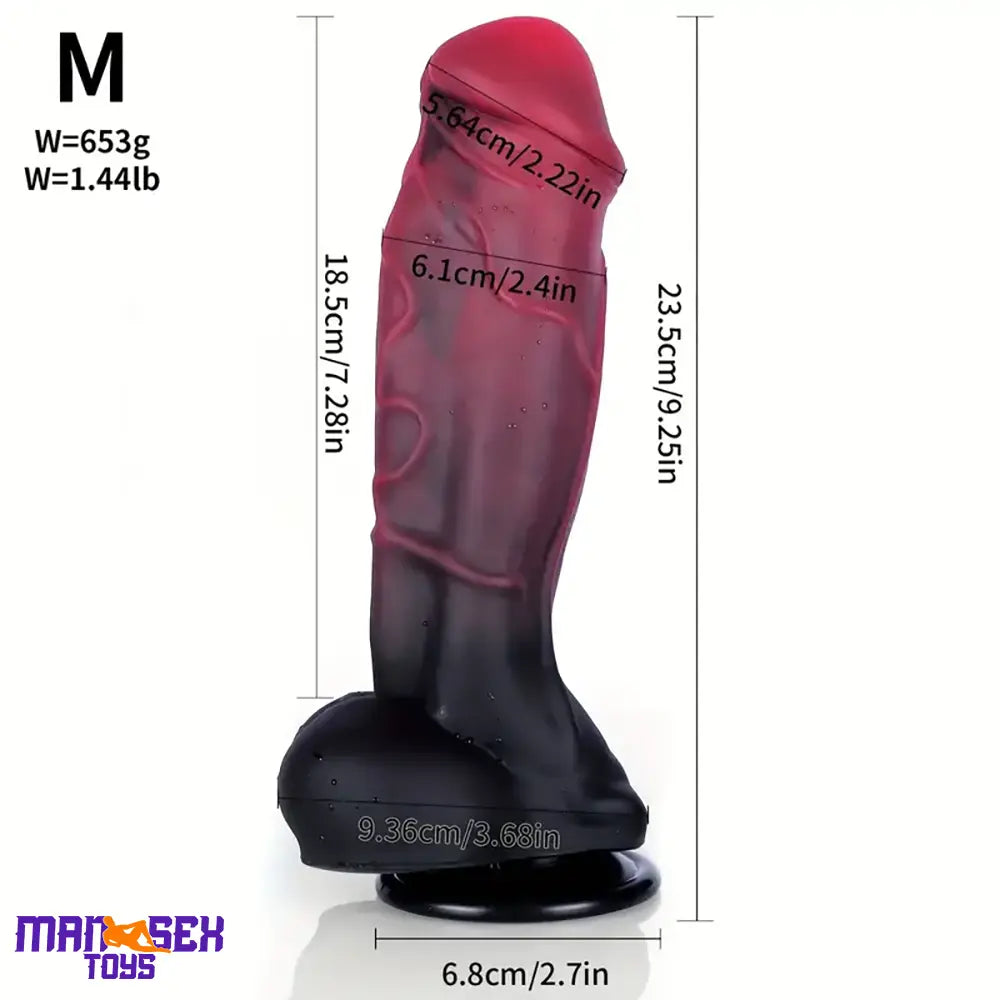 7.36in 9.25in 10.9in Thick Big Fantasy Silicone Dildo Realistic Texture Toy