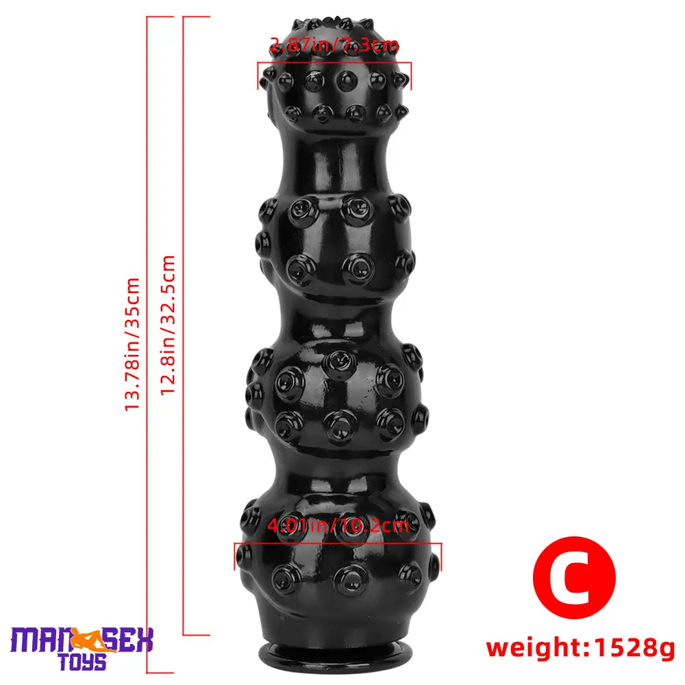 9.84in 13.38in 13.78in 15.74in Big Black Beads Butt Plug Dildo Suction Cup