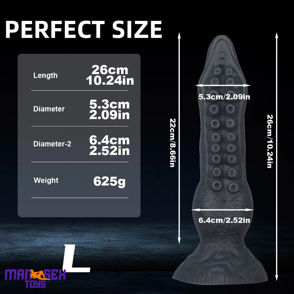 7.08in 9.06in 10.24in 11.81in Octopus Tentacle Cock Silicone Soft Dildo
