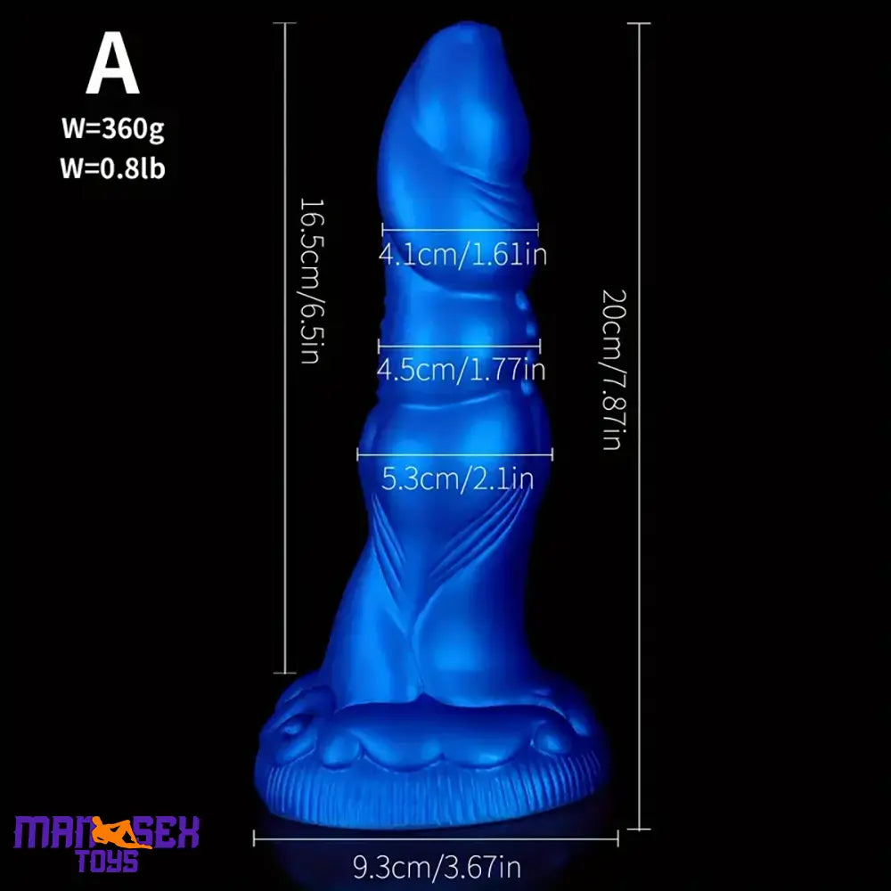 7.87in 8.1in 9.25in Silicone Realistic Monster Soft Bendable Pleasure Dildo