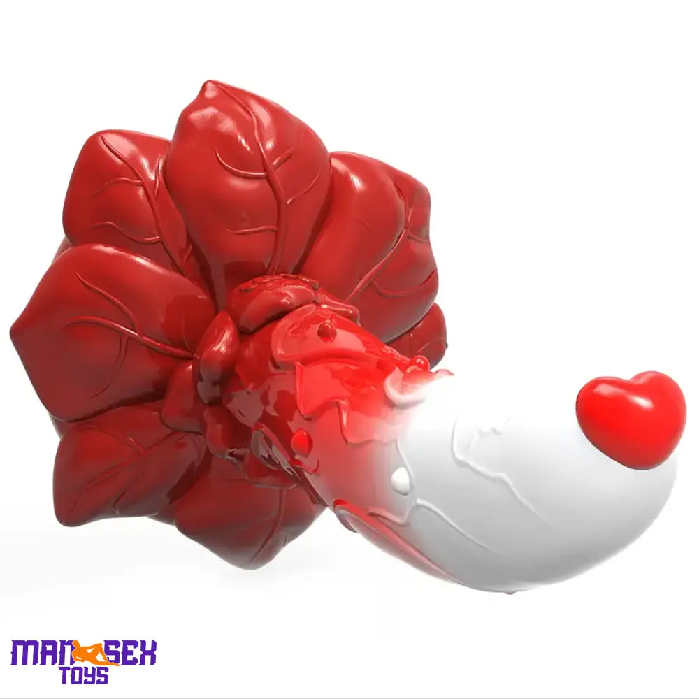 7.4in Soft Flexible Silicone Rose Shape Colored Particles Cock Head Dildo