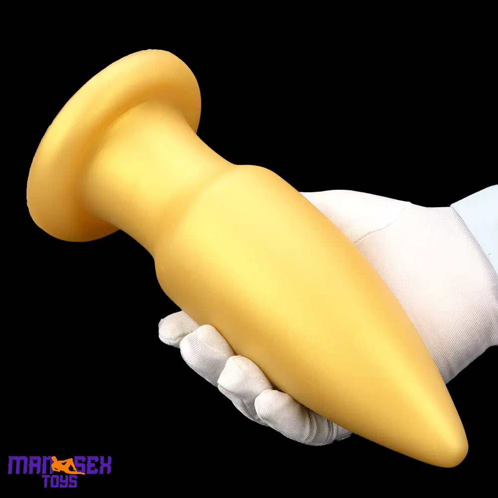 8.85in Premium Gold Soft Liquid Silicone Big Butt Plug Dildo Cock Sex Toy