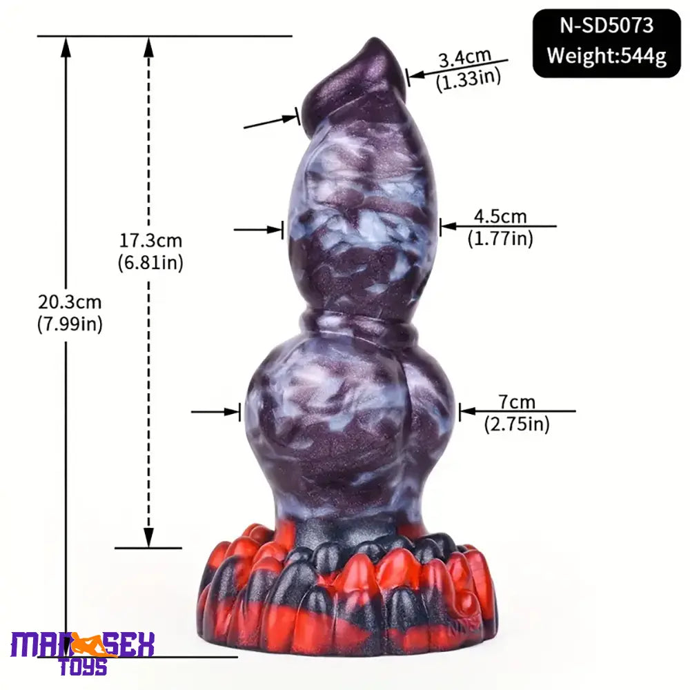 7.87in 7.99in 9.25in Soft Silicone Dog Dildo For Vagina Massage Male Tool