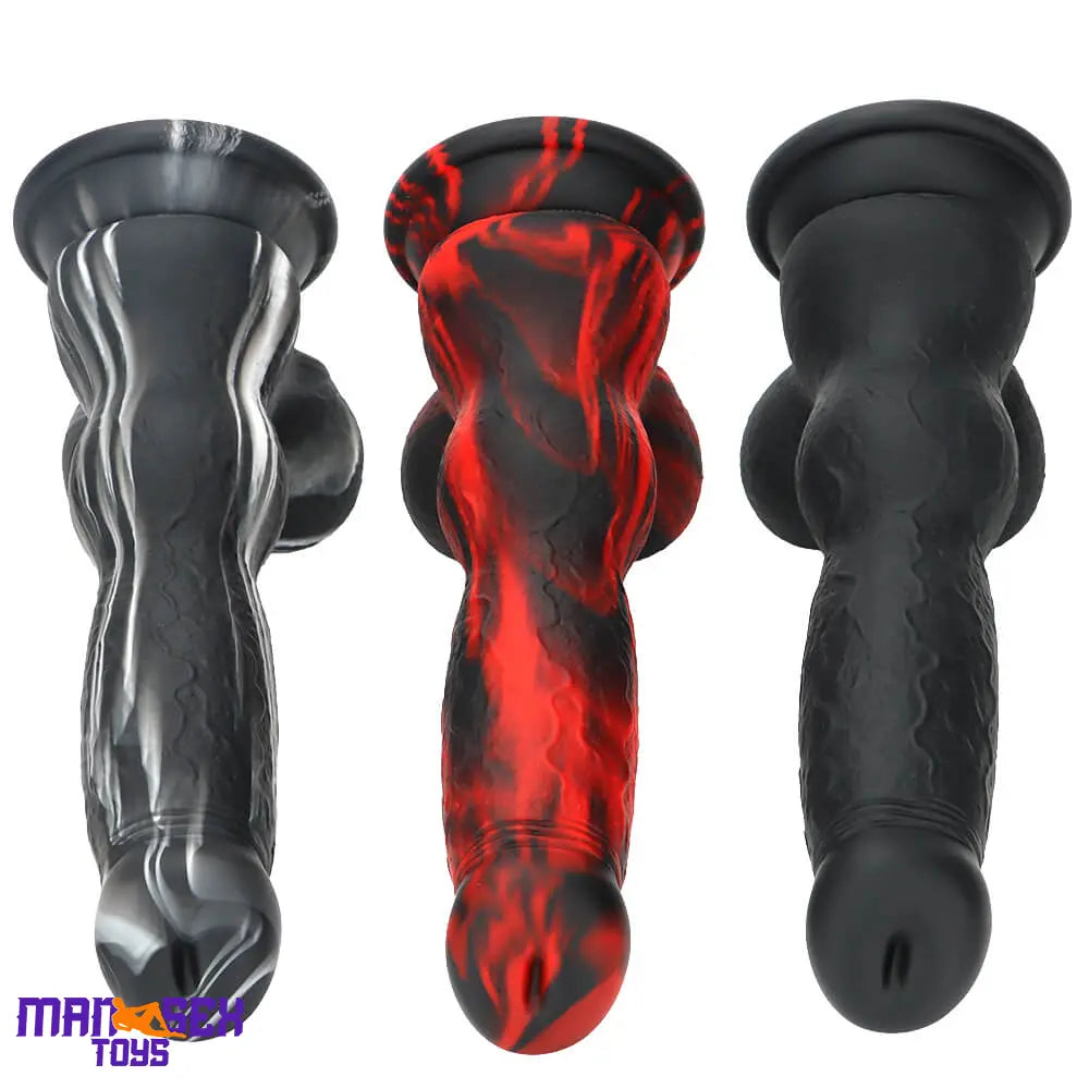 7.87in Silicone Soft Mixed Color Dog Cock Dildo For Women Sex Cock Toy