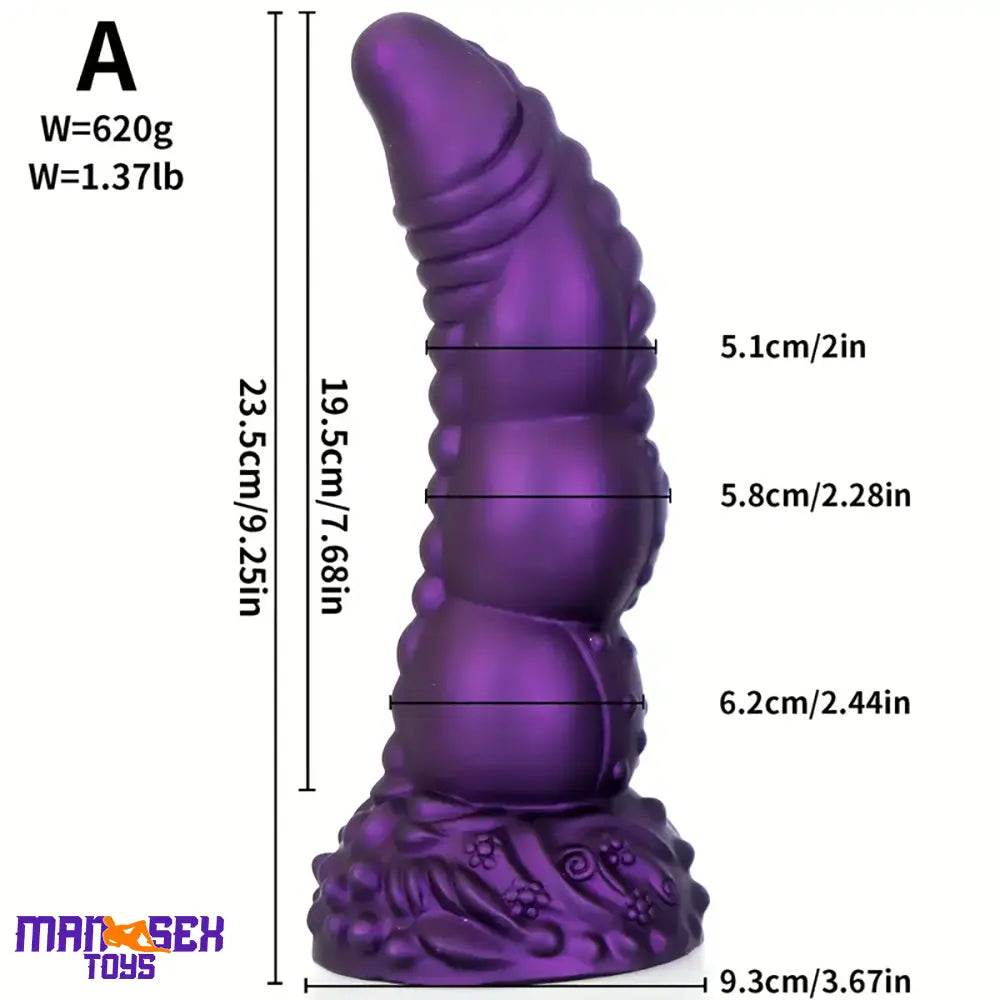 7.87in 8.1in 9.25in Animal Dragon Monster Silicone Dildo For Vaginal Pleasure