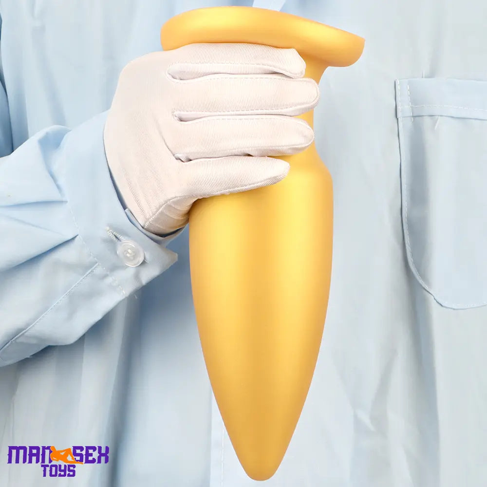 8.85in Premium Gold Soft Liquid Silicone Big Butt Plug Dildo Cock Sex Toy