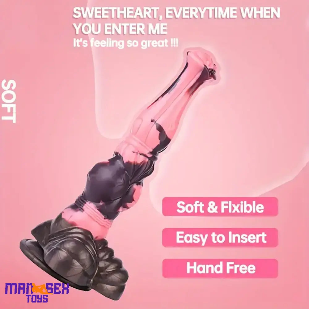 11in 9.8in 11.2in 9.8in Soft Silicone Fantasy Large Horse Penis Knotted Dildo