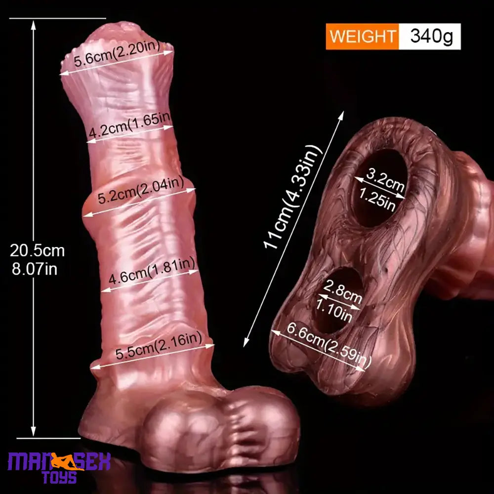 8.07in Fantasy Animal Horse Penis Soft Silicone Cock Sleeve For Enlarge