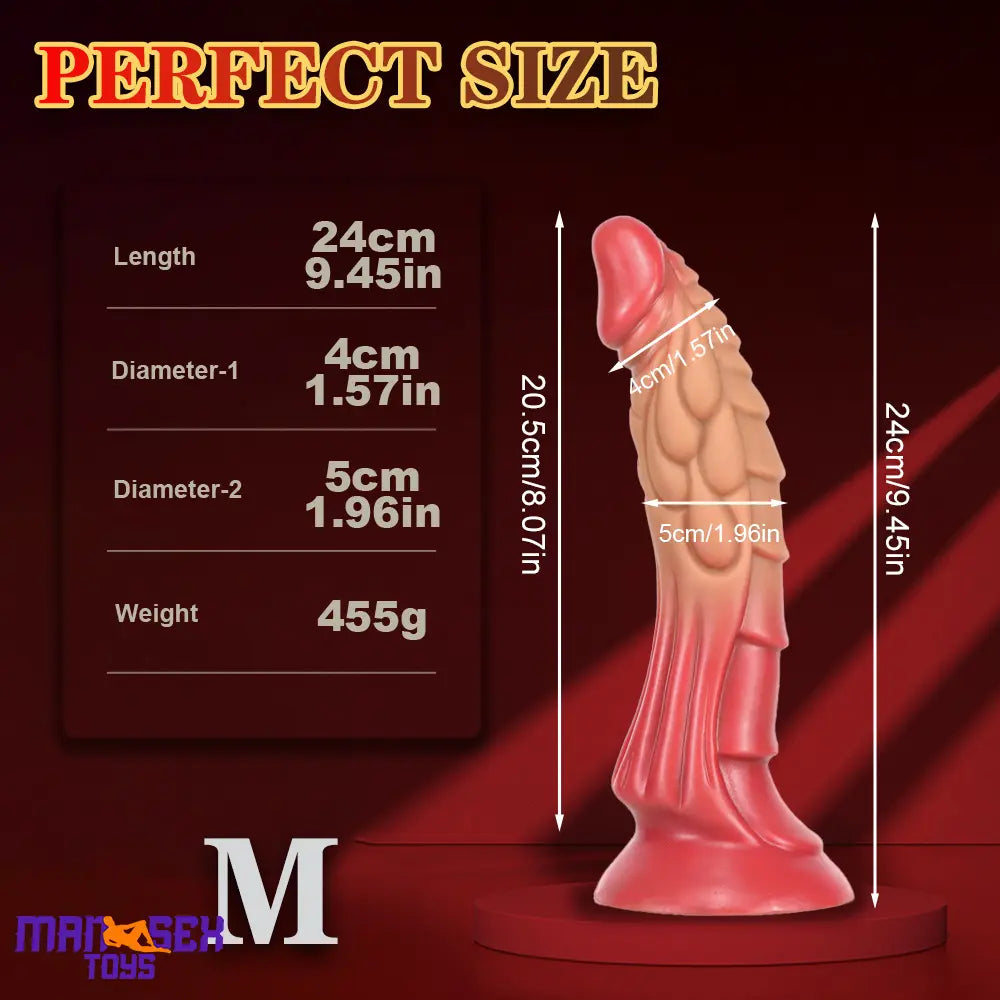 7.48in 9.45in 11.02in 13.38in Big Dragon Fantasy Silicone Soft G-Spot Dildo