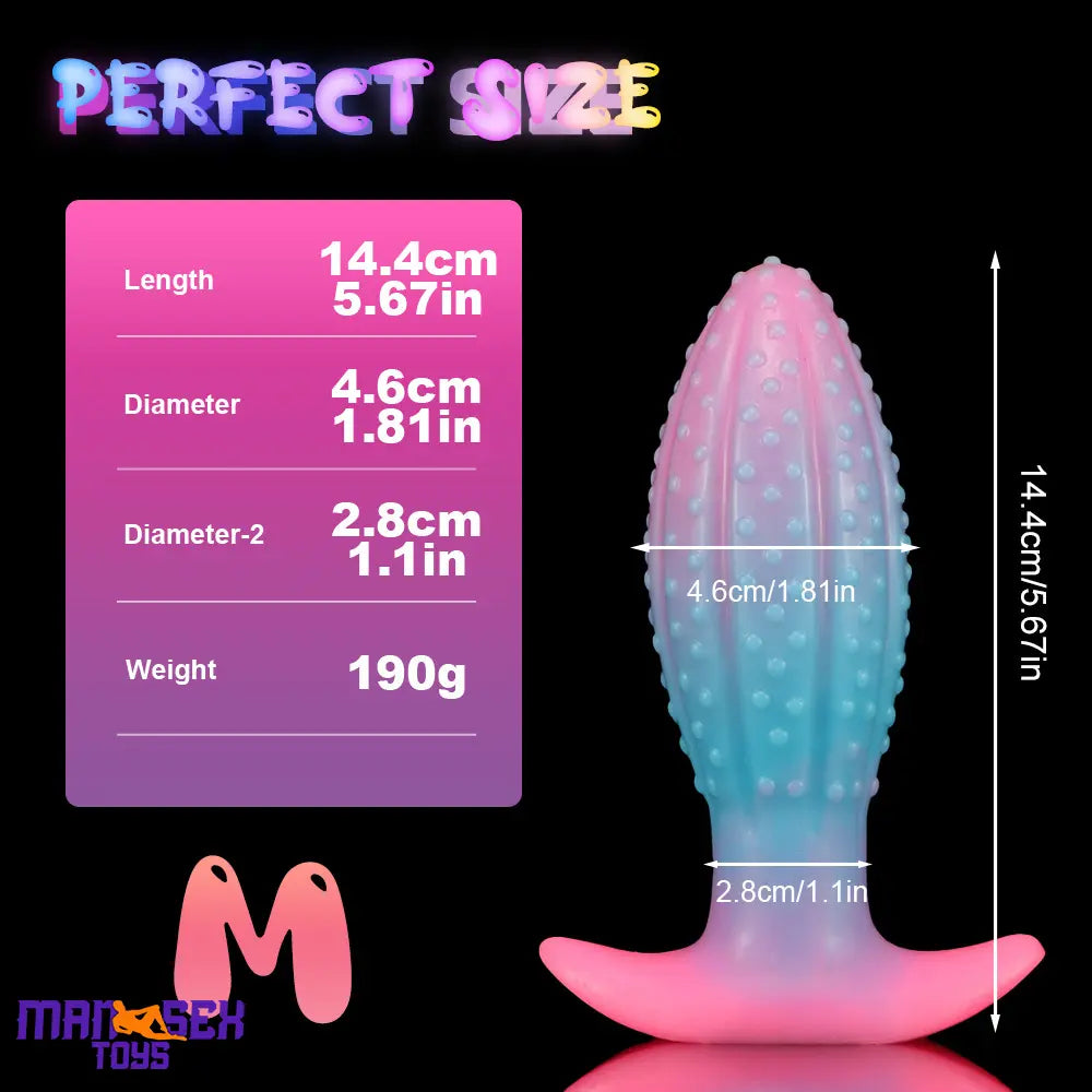 4.5in 5.67in 7.6in Plus One Silicone Soft Fluorescent Luminous Anal Plug Dildo