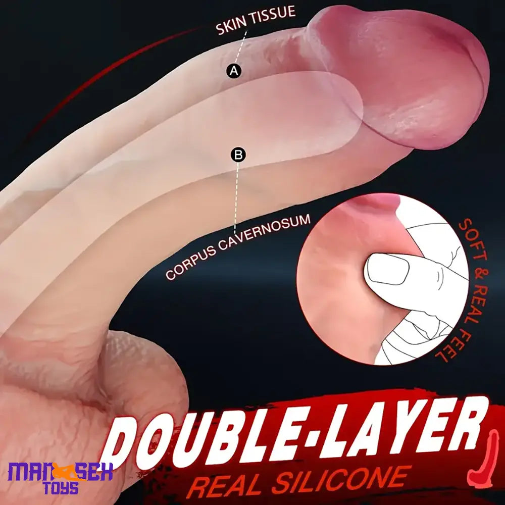 8.7in Superb Soft Sensation Real Silicone Dual Layer Dildo For Female Clit