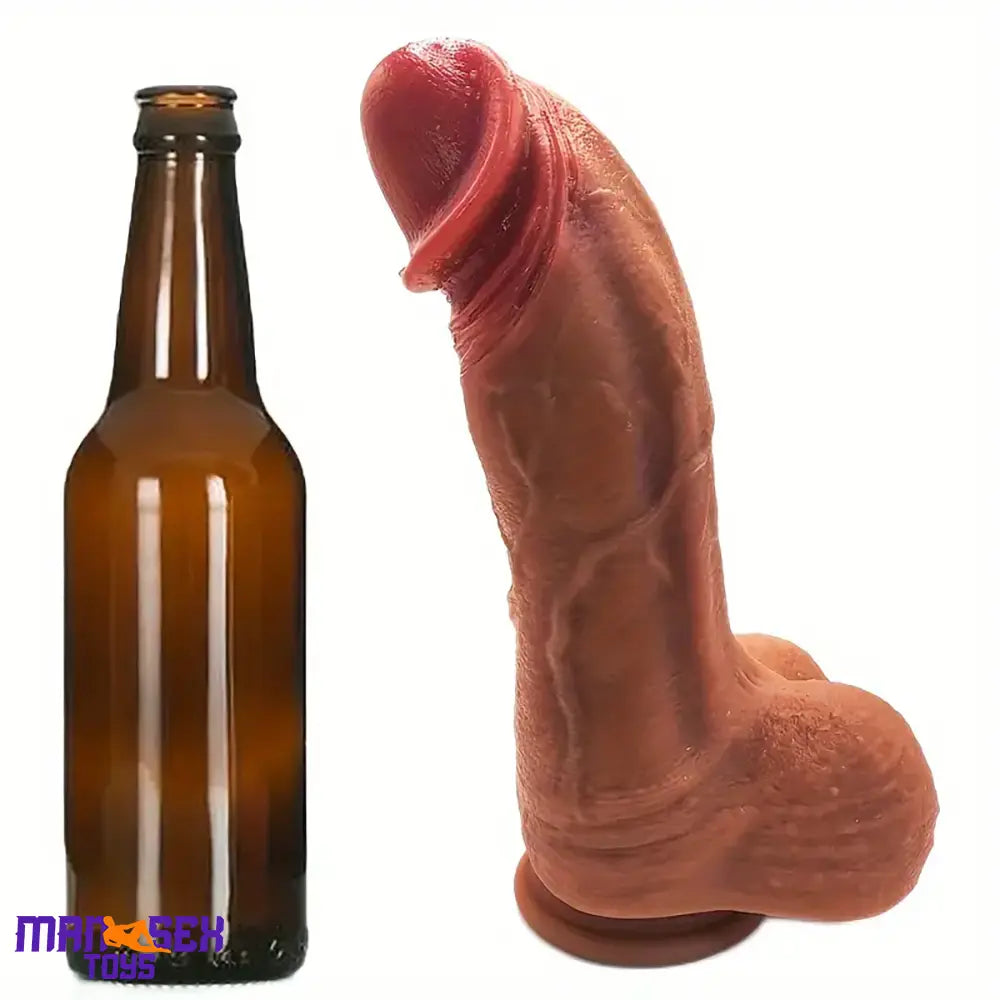 10.04in Realistic Curved Thick Big G-Spot Stimulator Dildo For Expansion