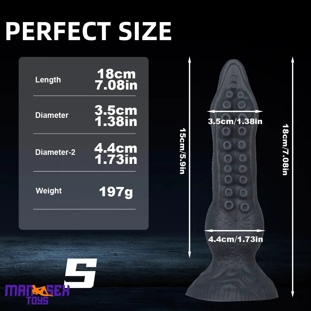 7.08in 9.06in 10.24in 11.81in Octopus Tentacle Cock Silicone Soft Dildo