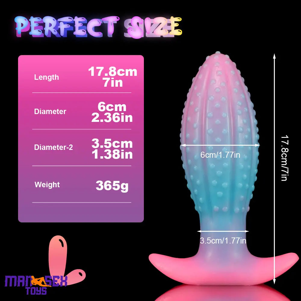 4.5in 5.67in 7.6in Plus One Silicone Soft Fluorescent Luminous Anal Plug Dildo