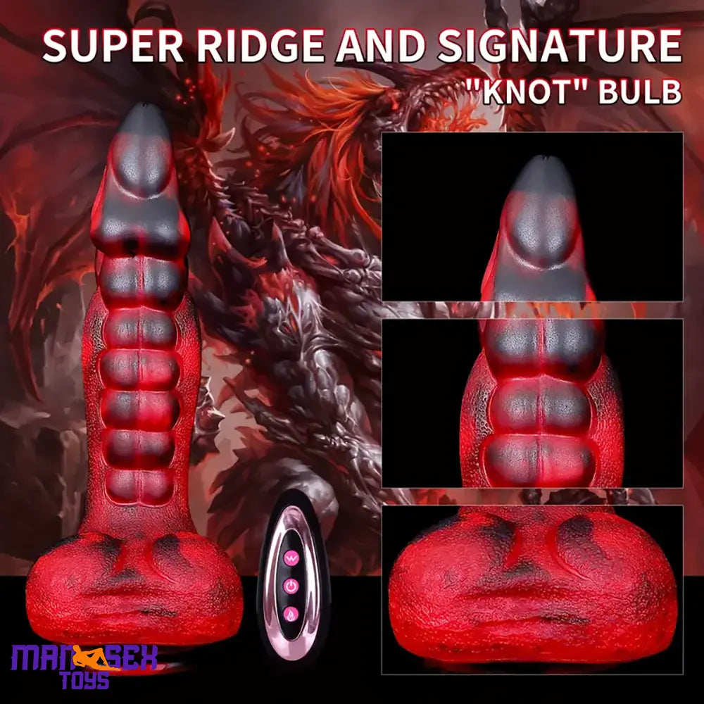 9.25in Retractable Heating Remote Control Vibrating Silicone Pleasure Dildo