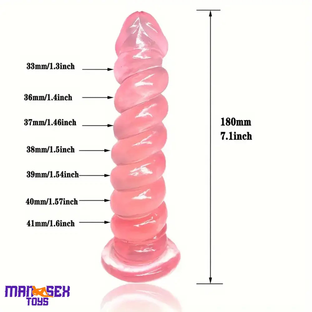 7.1in Unisex Soft Flexible Silicone Dildo For Hands Free Sex Play Game
