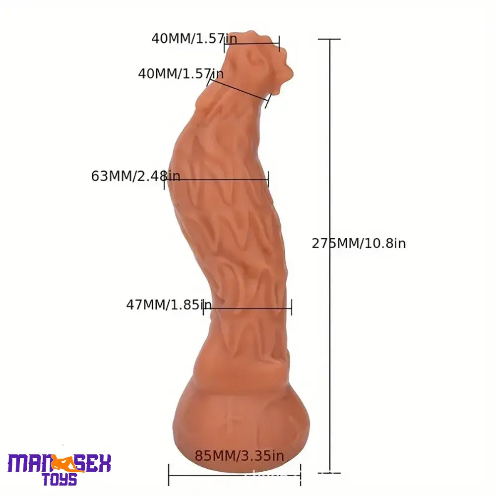 10.8in Rooster Shape Fantasy Large Silicone Soft Dildo For Clit Stimulation