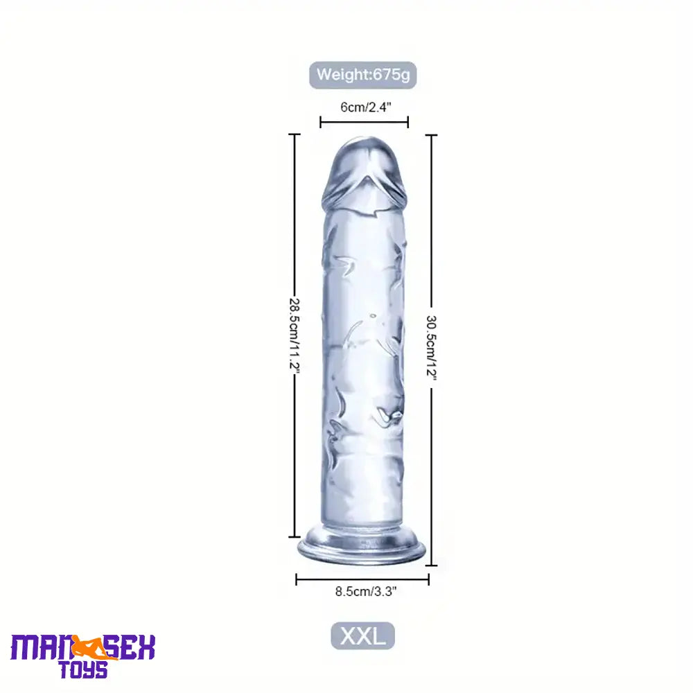 6.3in 7.1in 7.7in 8.5in 9.8in 12in Realistic Clear Cock Dildo With Suction Cup