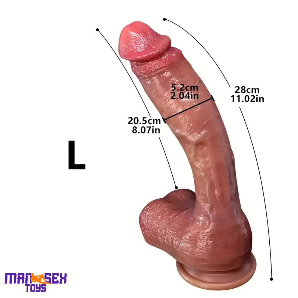 9.05in 10.43in 11.02in 12.2in 13.58in Soft Silicone Large Lifelike Cock Dildo