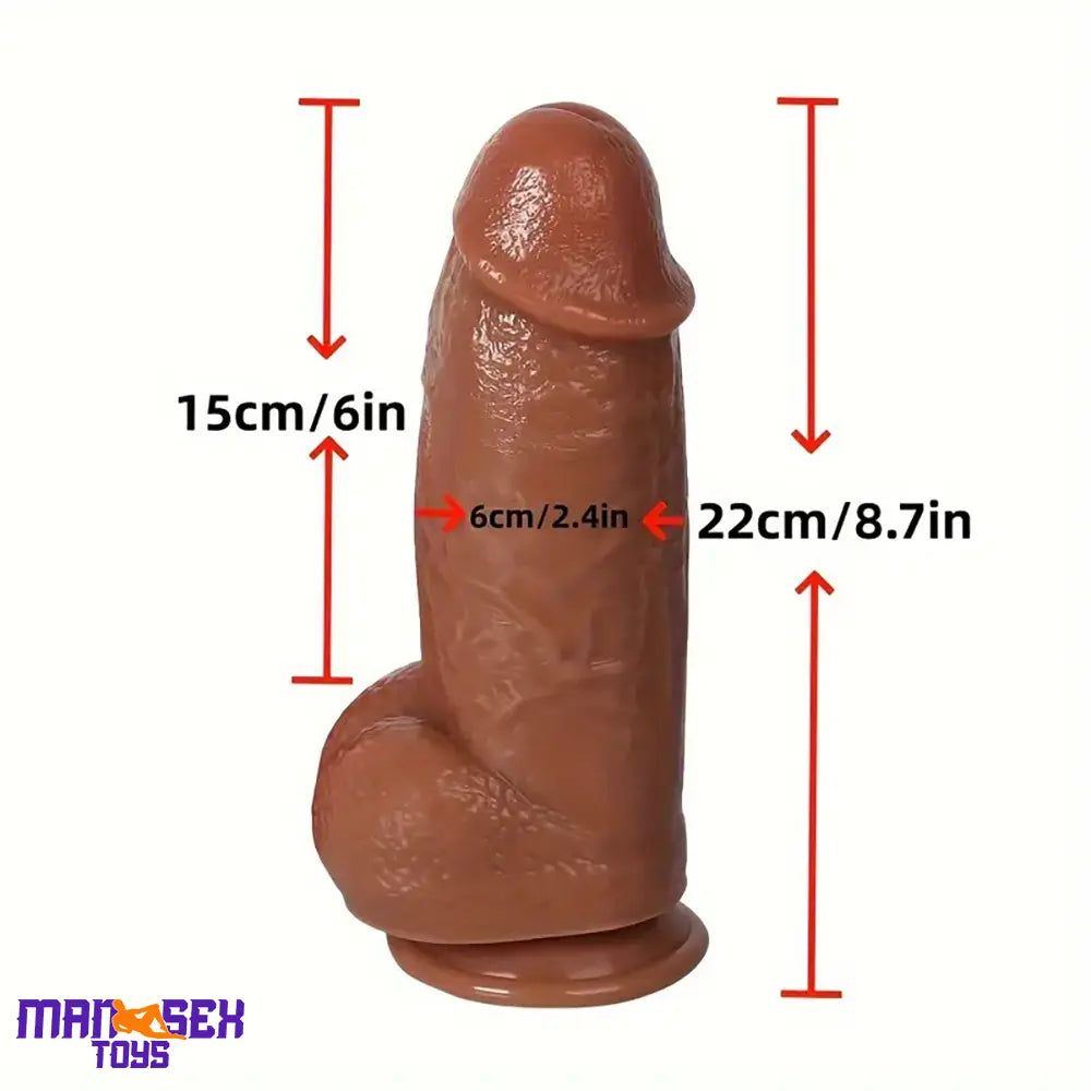 8.7in Big Thick Real Looking Dildo For G-spot Vagina Sex Love Masturbator